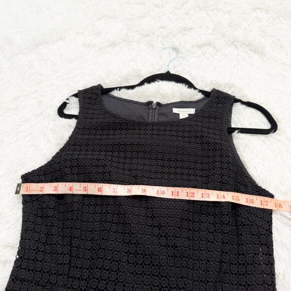 Women Garnet Hill Sleeveless Eyelet Knee Length Dress in Black Size 10 - Picture 3 of 9